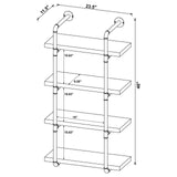 Elmcrest 24-Inch Wall Shelf Black And Rustic Oak - Ella Furniture