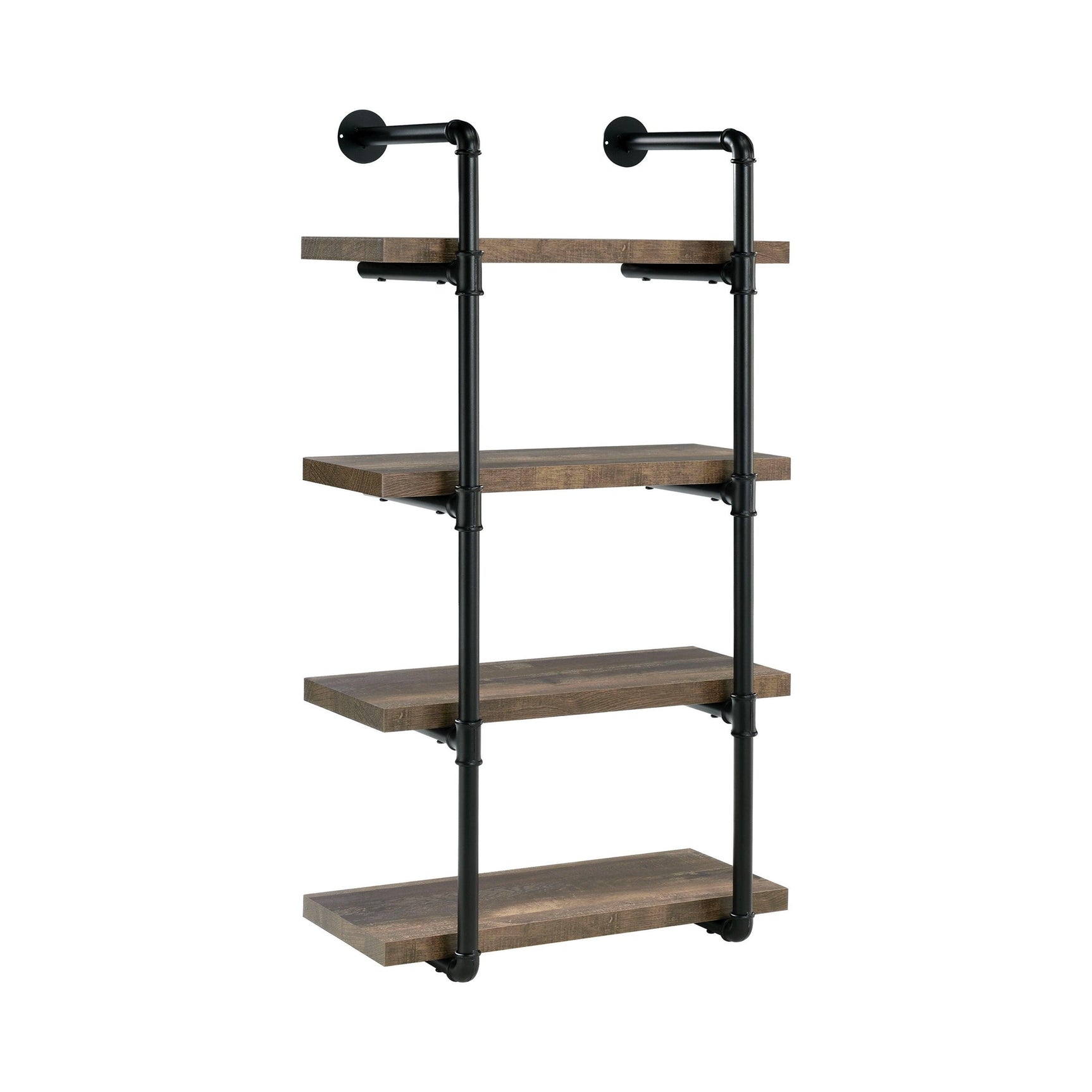 Elmcrest 40-Inch Wall Shelf Black And Rustic Oak - Ella Furniture