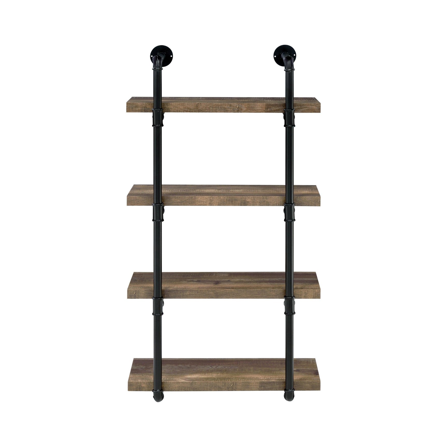 Elmcrest 24-Inch Wall Shelf Black And Rustic Oak - Ella Furniture