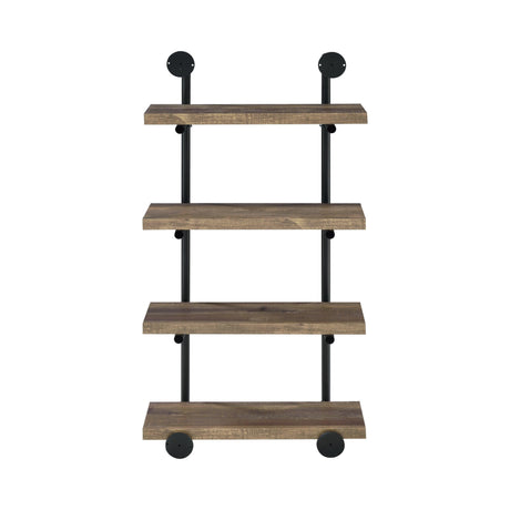 Elmcrest 24-Inch Wall Shelf highlighting black metal pipe frame