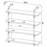 Elmcrest 40-Inch Wall Shelf Black And Grey Driftwood - Ella Furniture