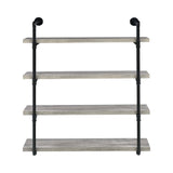 Elmcrest 40-Inch Wall Shelf Black And Grey Driftwood - Ella Furniture