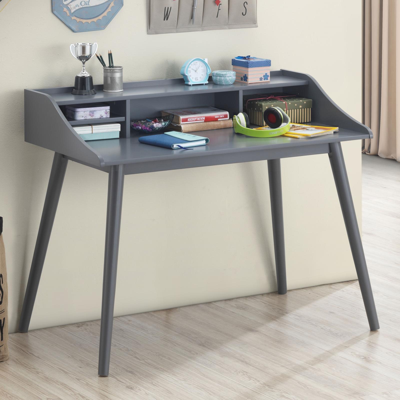 Percy Dark Grey Writing Desk - Ella Furniture