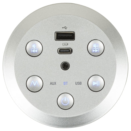 Madden Faux Leather Bluetooth Audio Console with Power Outlet Black — product image 12
