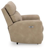 Next-Gen Durapella Sand Microfiber Power Recliner — side view