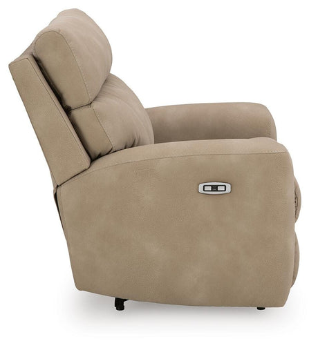 Next-Gen Durapella Sand Microfiber Power Recliner — side view