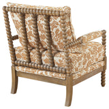 Blanchett Upholstered Bobbin Accent Chair Apricot and Distressed Brown — product image 7