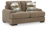 Jayne Park Pecan Chenille Loveseat angled view