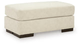 Jayne Park Sand Chenille Ottoman angled view