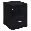 Fabre Black Ash 1-Drawer Extendable Top Nightstand — product view
