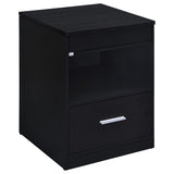Fabre Black Ash 1-Drawer Extendable Top Nightstand — product view