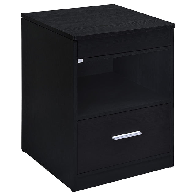 Fabre Black Ash 1-Drawer Extendable Top Nightstand — product view