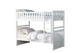 Galen White Modern Transitional Wood Engineered Wood Youth Twin Over Twin With Stairs Bedroom Set - Ella Furniture