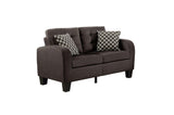 Sinclair Chocolate Fabric Loveseat front view