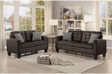 Side view of Sinclair Chocolate Fabric Tufted Sofa
