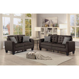 Sinclair Chocolate Sofa side angle showing arm height