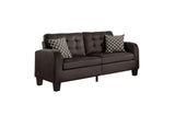 Sinclair Chocolate Fabric Tufted Sofa front angle