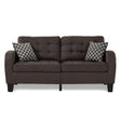 Sinclair Chocolate Fabric Tufted Sofa front view