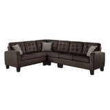 Sinclair Chocolate Fabric 2-Piece Reversible Sectional Sofa main front view