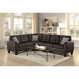 Alternate front angle of Sinclair Chocolate Fabric 2-Piece Reversible Sectional Sofa