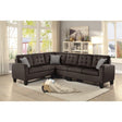 Living room setting with Sinclair Chocolate Fabric 2-Piece Reversible Sectional Sofa