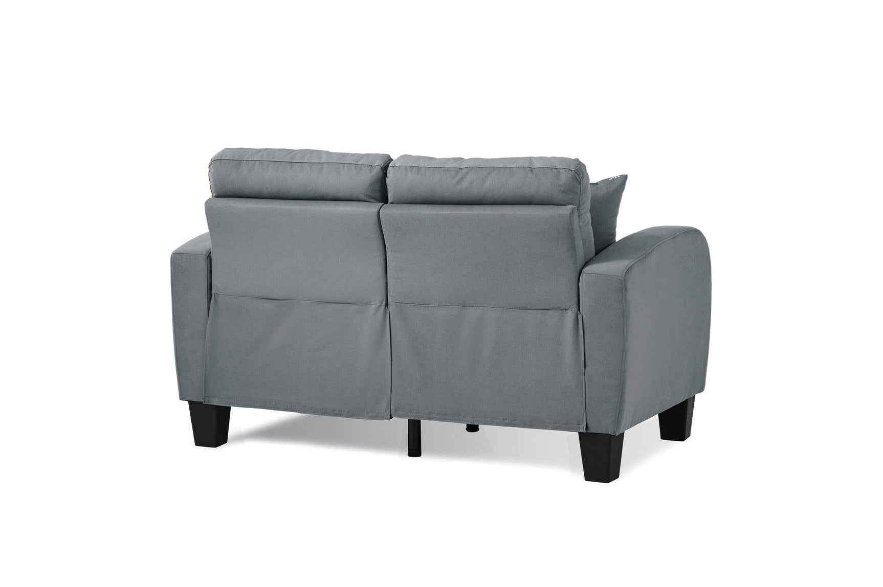 Back detail of Sinclair Gray Fabric Tufted Living Room Set