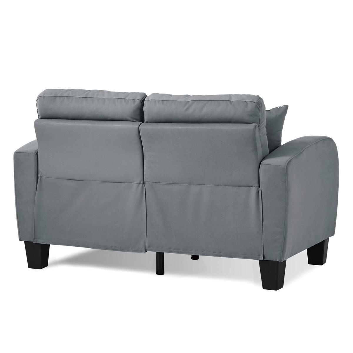 Close-up of tufted detail on Sinclair Gray Loveseat