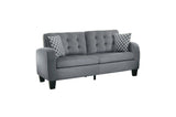 Front view of Sinclair Gray Fabric Tufted Living Room Set