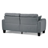 Close-up detail of tufted fabric upholstery