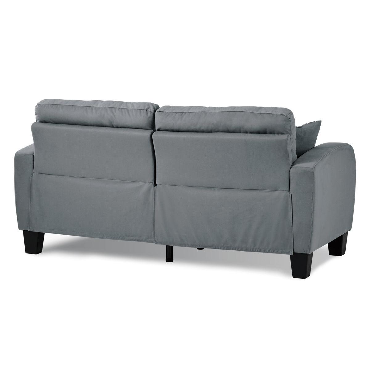 Close-up detail of tufted fabric upholstery