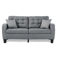 Sinclair Gray Tufted Fabric Sofa front view