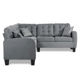 Close-up detail of Sinclair Gray sectional fabric and cushioning