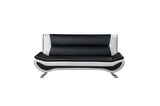 Front view of Veloce black and white living room set