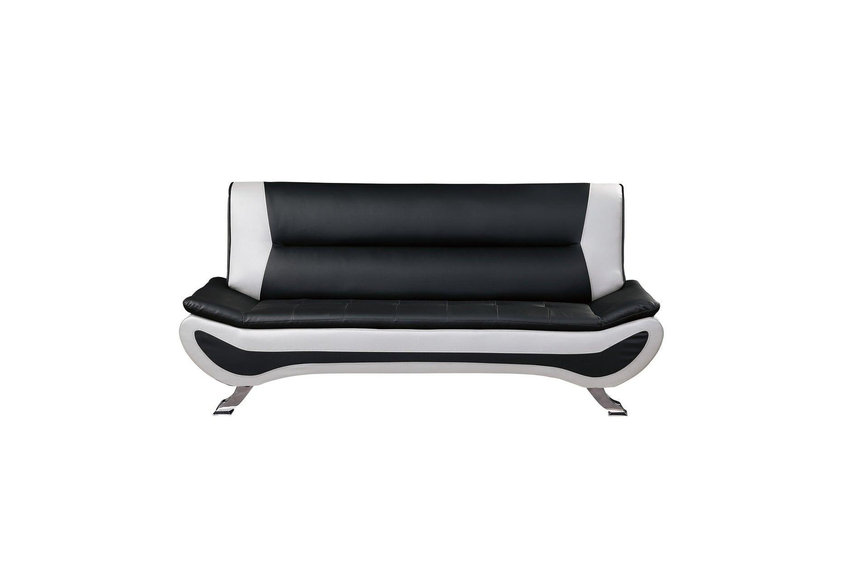 Front view of Veloce black and white living room set
