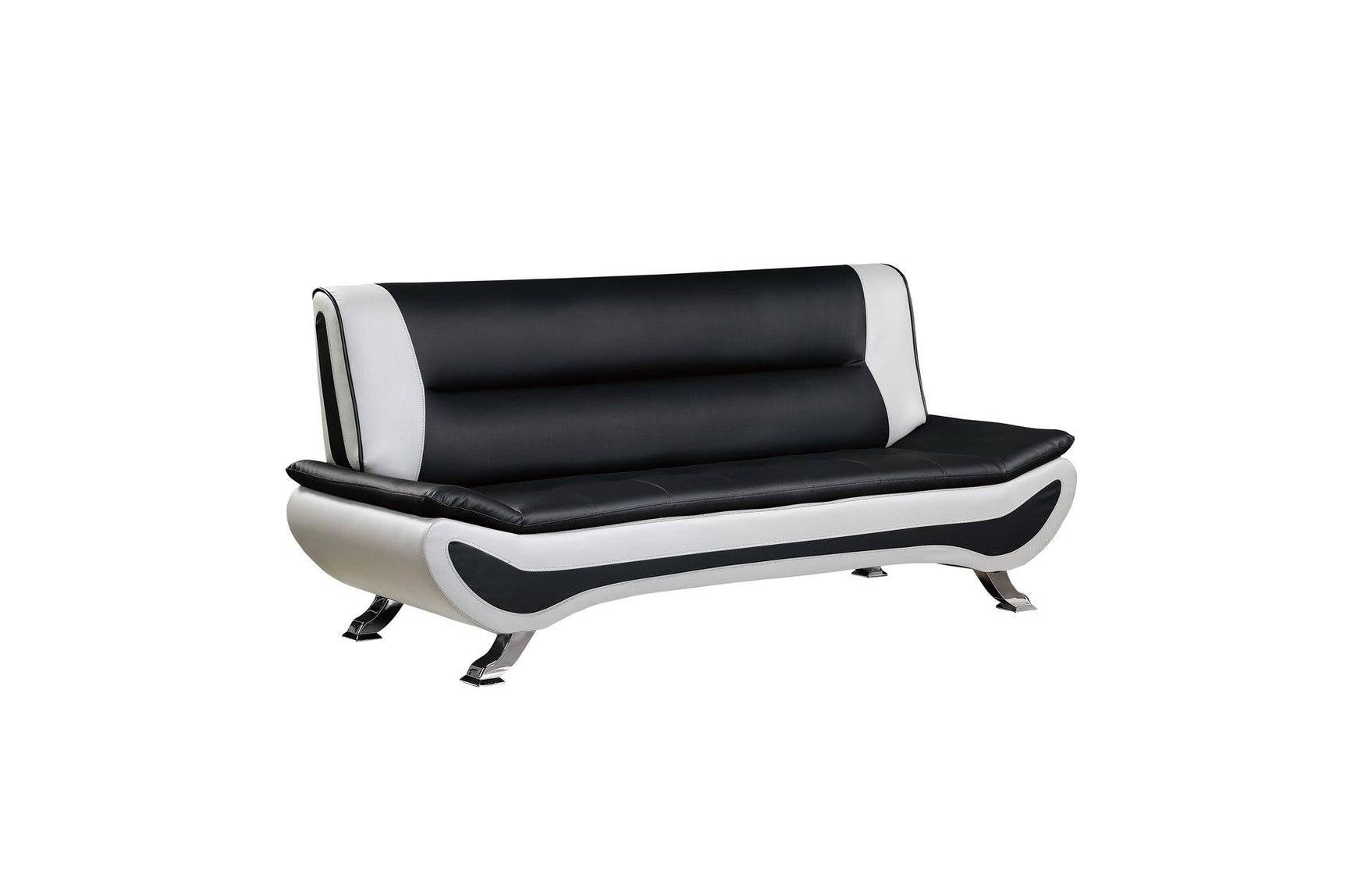 Side angle of Veloce loveseat showing tufted design