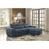 Ferriday Blue 2-Piece Sectional with Adjustable Headrests