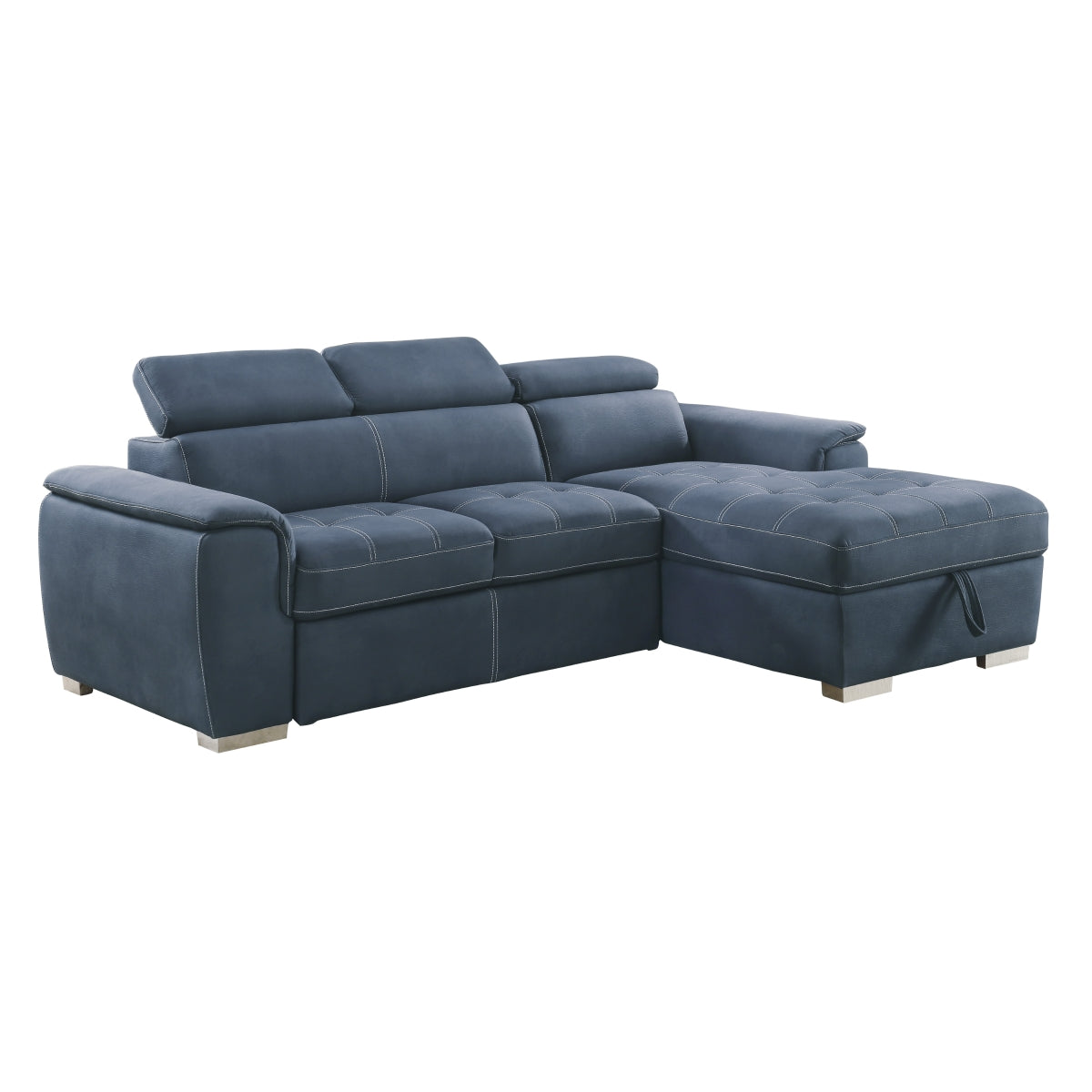 Ferriday Blue 2-Piece Sectional with Adjustable Headrests