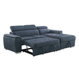 Ferriday Blue 2-Piece Sectional with Adjustable Headrests