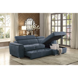 Ferriday Blue 2-Piece Sectional with Adjustable Headrests