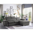 Room setup with Ferriday Gray sectional sofa