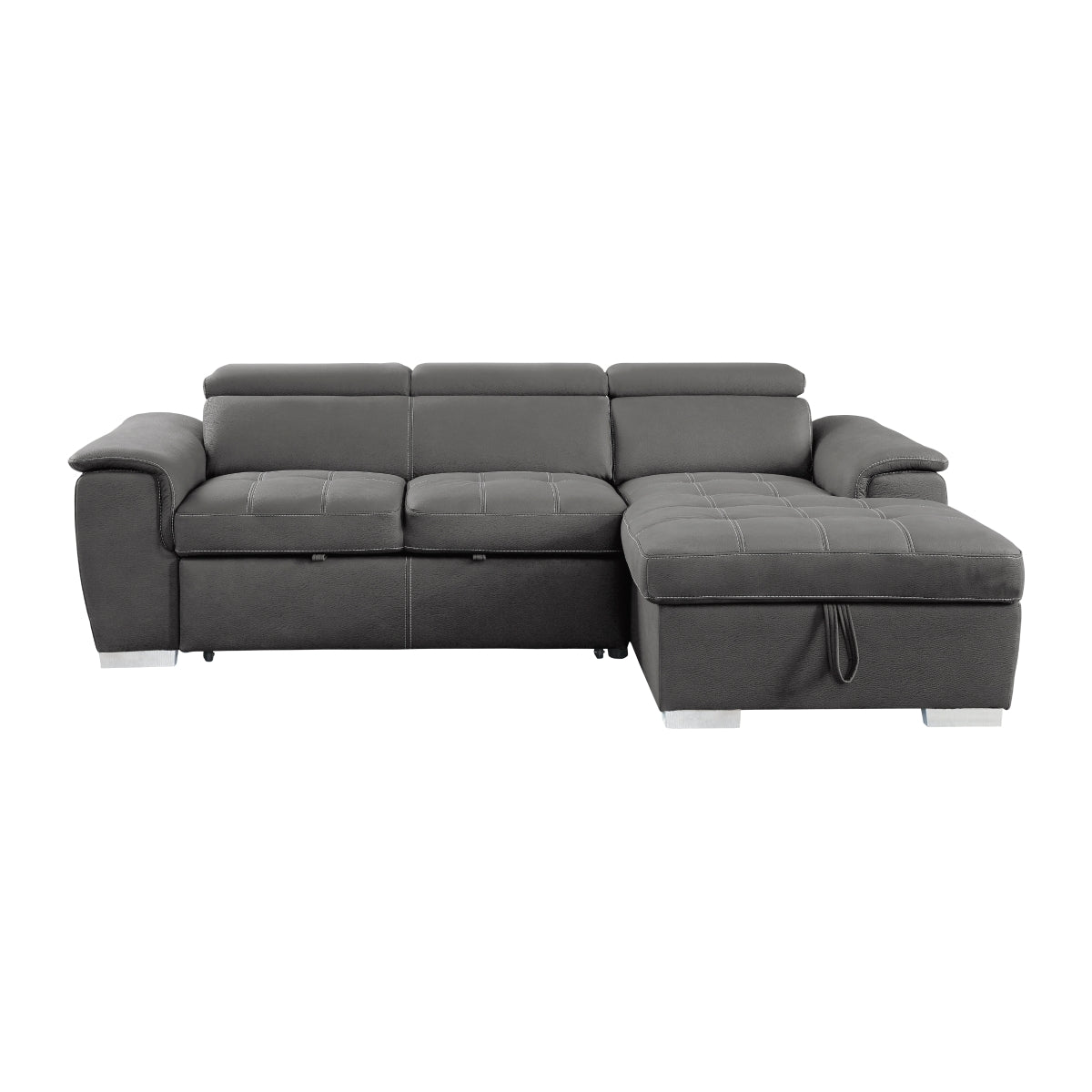Ferriday Gray 2-Piece Sectional with Adjustable Headrests