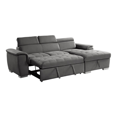 Room view of Ferriday Gray sectional sofa
