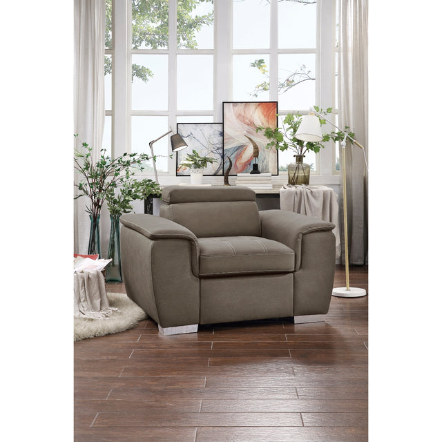 Ferriday chair with exposed faux wood-finish feet