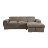 Ferriday Taupe 2-Piece Sectional with Adjustable Headrests