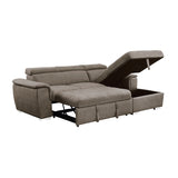 Ferriday Taupe 2-Piece Sectional with Adjustable Headrests