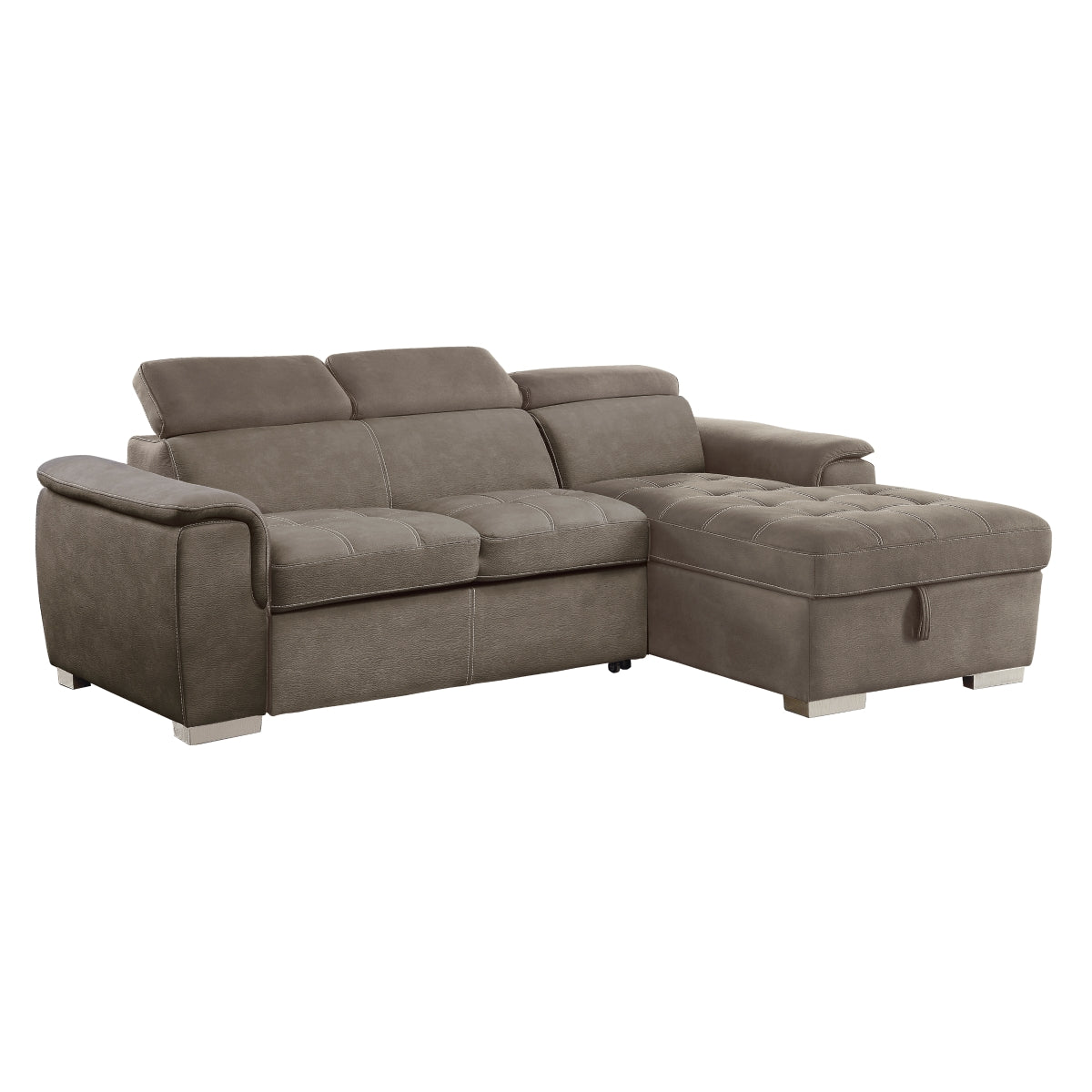 Ferriday Taupe 2-Piece Sectional with Adjustable Headrests