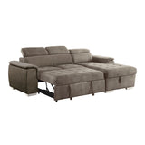 Ferriday Taupe 2-Piece Sectional with Adjustable Headrests