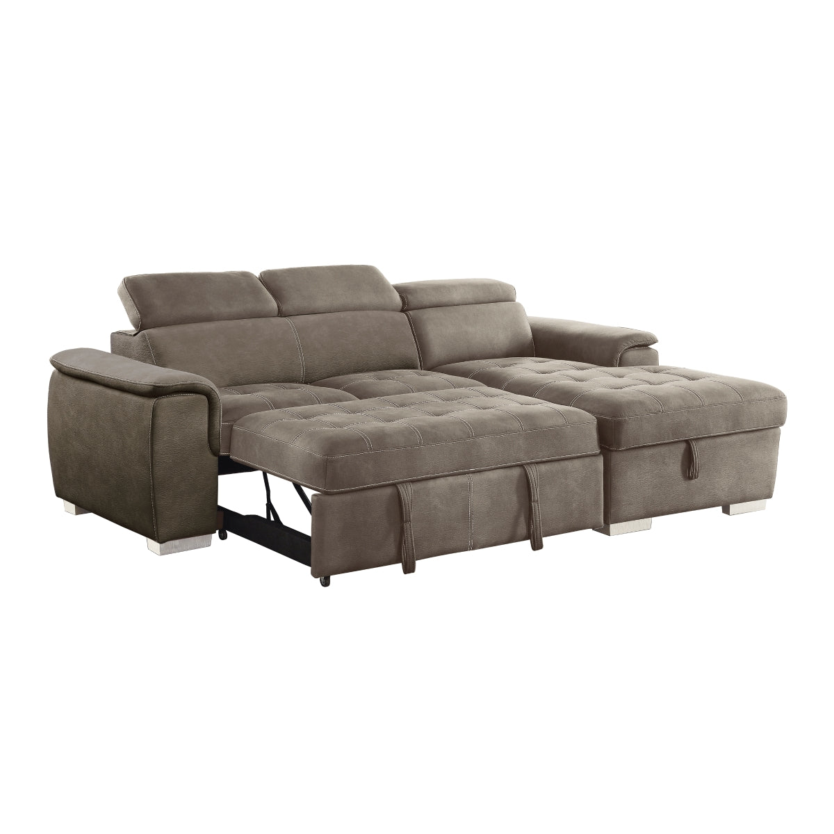 Ferriday Taupe 2-Piece Sectional with Adjustable Headrests