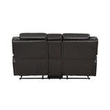 Amite Dark Gray Faux Leather Reclining Loveseat