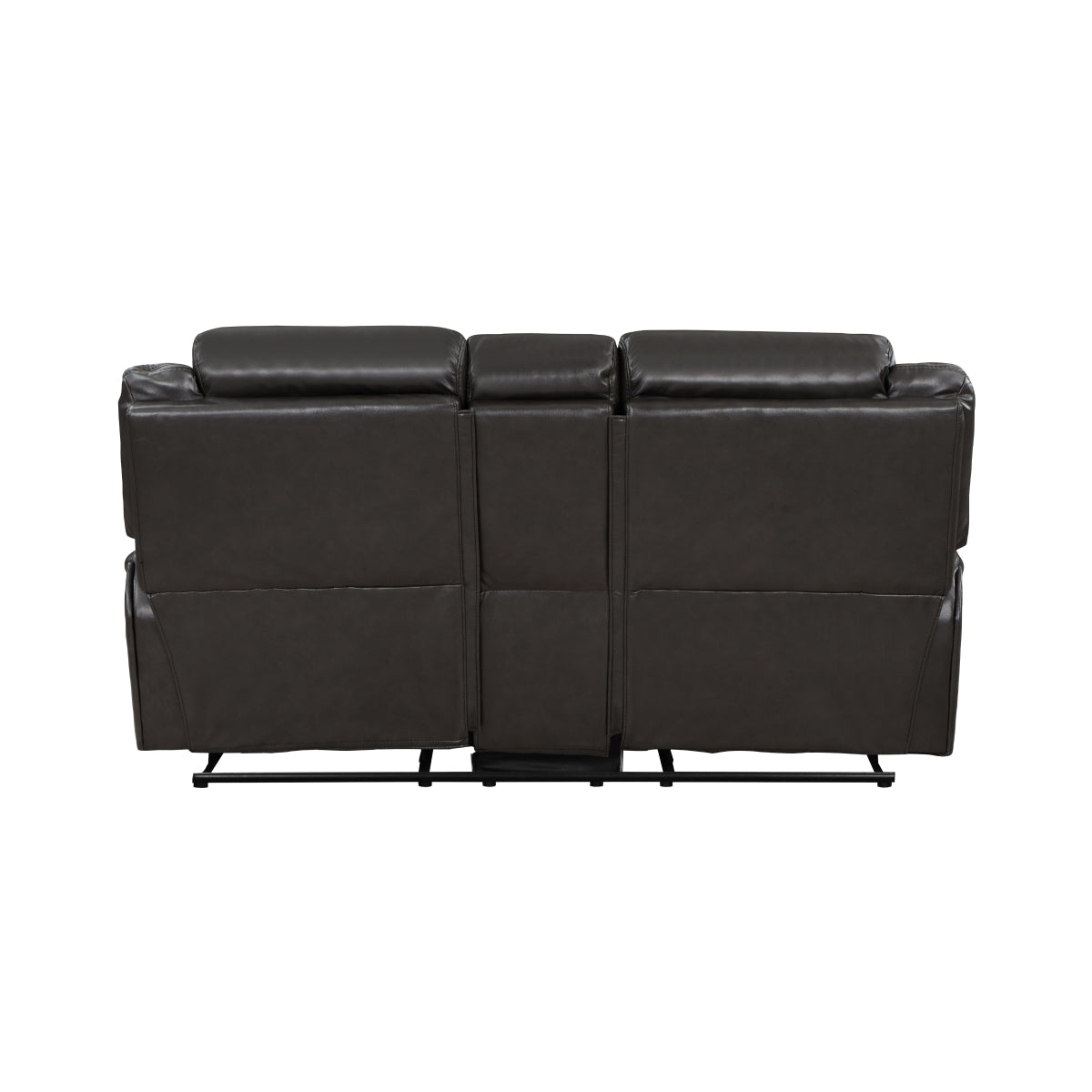 Amite Dark Gray Faux Leather Reclining Loveseat
